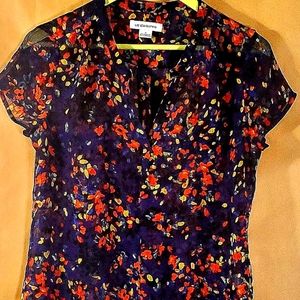 Liz Claiborne Floral Sheer Top